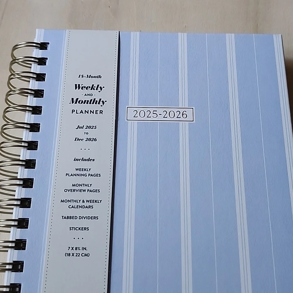 Brand New Eccolo Blue Stripe 2025-2026 planner notebook